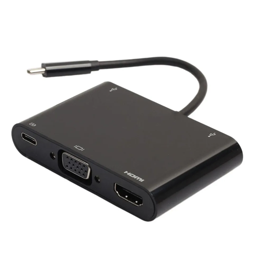 

Multifunctional Type-C to HDMI VGA USB 3.0 Converter Adapter for Computer Laptop Tablet HDTV Display Video Audio Transfer HOT