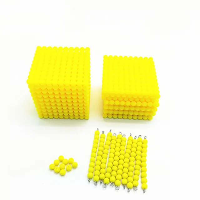 US $13.89 Wooden Montessori Toys Baby Yellow Beads Cube Montessori Beads Learning educational Toys for Toddle