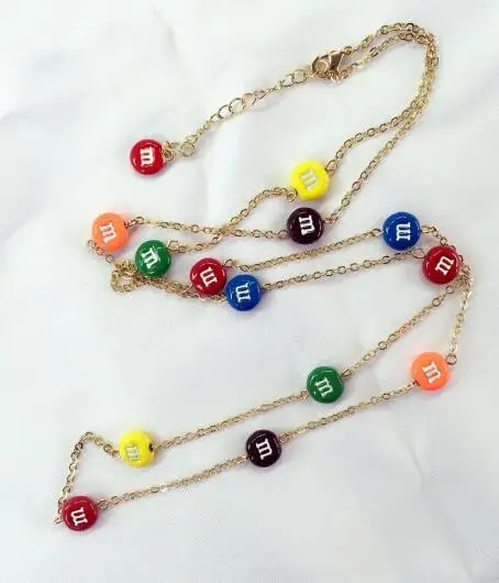 CSxjd длинное ожерелье с цветными буквами круглое Ожерелье «леденец» сладкий милый ретро подарок цепочка для свитера