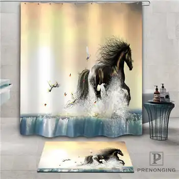 

Custom Horse (1) Waterproof Shower Curtain Doormat Home Bath Bathroom Polyester Fabric Multi Sizes#2019-1-05-17