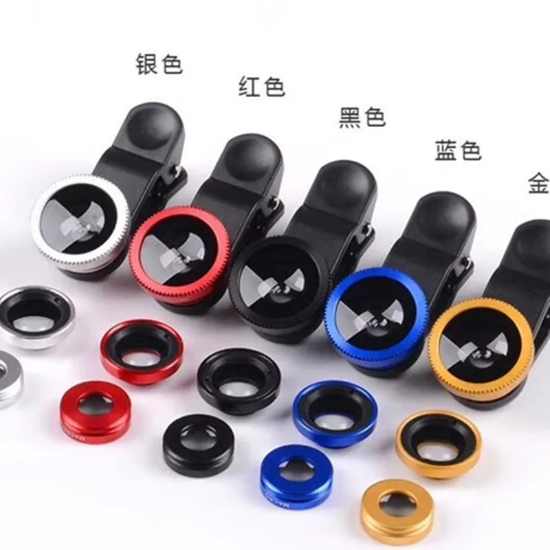 

3 in 1 HD Fish Eye Camera Macro Wide Angle Phone Lens for iPhone Samsung All Cell Phones