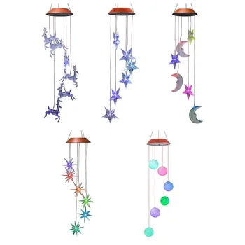 

Outdoor Waterproof Solar Powered LED Color Changing Light Mobile Wind Chimes for Home Party Festival Garden Decor