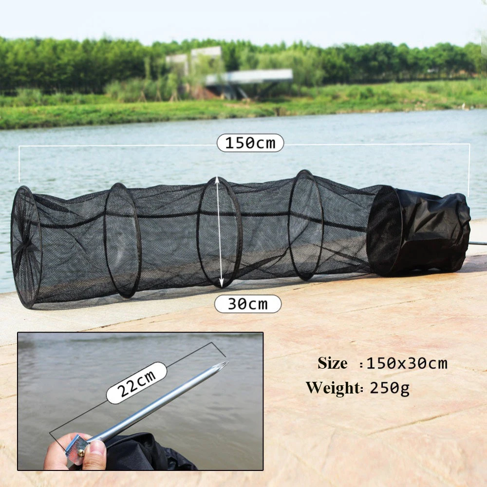 

collapsible1.5M 5 layers fishing net cage collapsible fish tackle care creel catch fishing cage free shipping