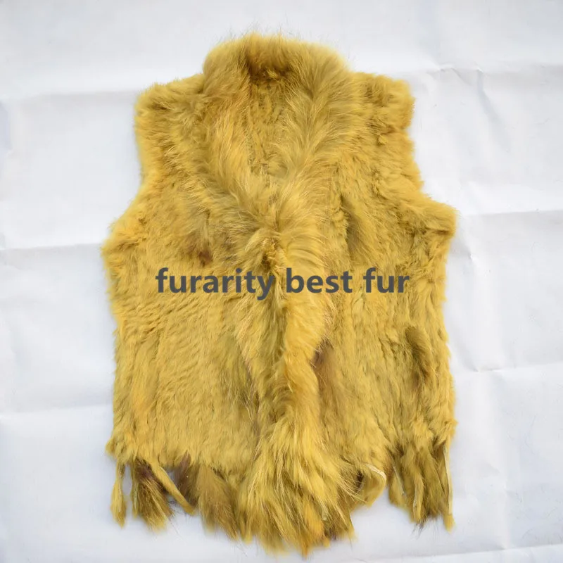 Женский жилет из кроличьего меха вязаный без рукавов 27 цветов SF0047|rabbit fur vest|knitted