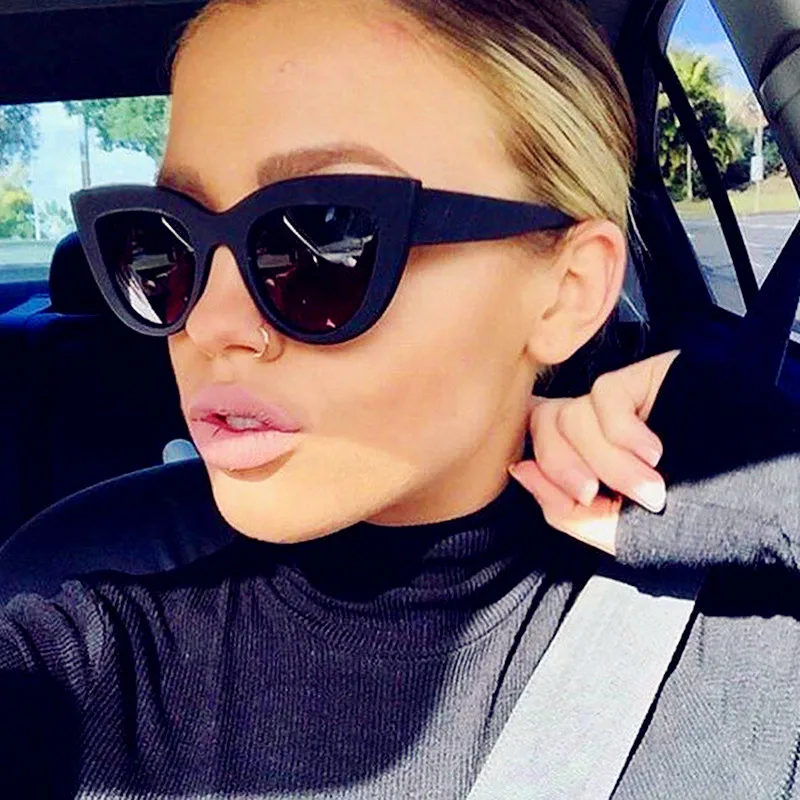 

CURTAIN New Sunglasses Women Vintage Cat Eye Retro Women's Glasses Protection Sun Glasses Ladies UV400 Zonnebril Wild Joker