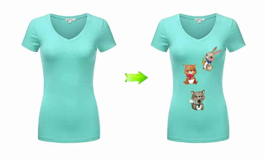 Cute Rabbite Patch A-Level Washable T-Shirt Diy Decoration Parches Ropa Easy Print By Household Irons 2018 New 4