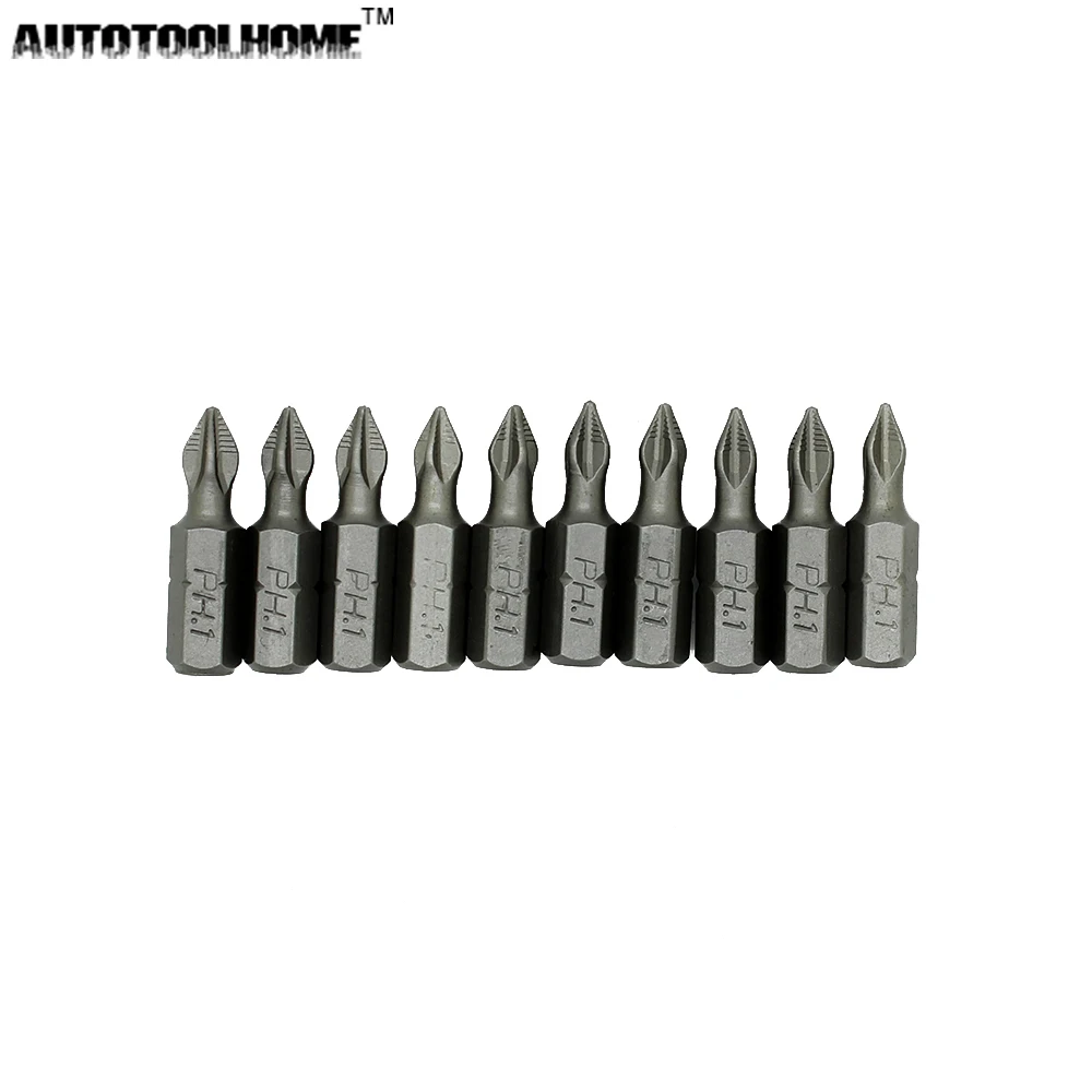 

AUTOTOOLHOME 10PC 25mm Electric Screwdriver Bit Set PH1 PH2 PH3 PZ1 PZ2 PZ3 Hex Magnetic Anti Slip Phillips Screwdrivers Kit