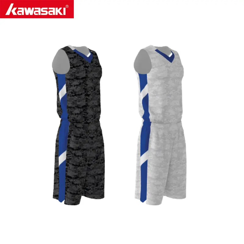 

2017 KAWASAKI Customize Adult Sleeveless Basketball Jersey Sets Uniforms kits Sports Clothes Reversible Suits For Men