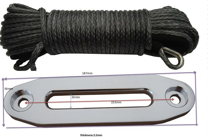 رمادي 6 ملليمتر * 30 متر حبل إضافة 4500lbs atv الونش hawse fairlead ، ونش كابل 6 ملليمتر ، utv ونش accesaries ، الاصطناعية حبل ل الروافع الكهربائية