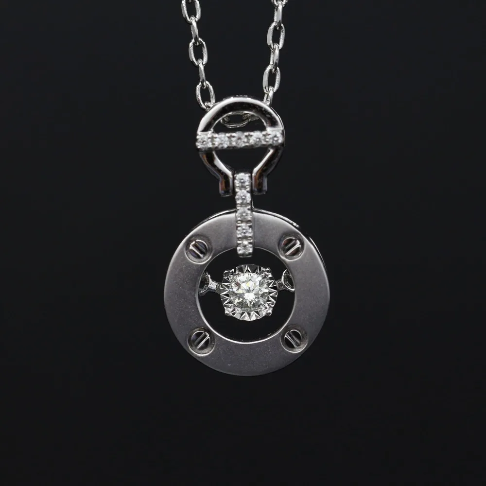 

LASAMERO Halo 0.07CT 18k Gold Round Cut Square Center Pave Set Natural Diamond Pendant Necklace Chain Women Fine Jewelry
