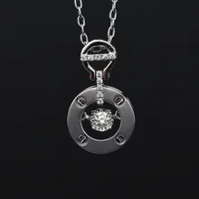 LASAMERO Halo 0.07CT 18k Gold Round Cut Square Center Pave Set Natural Diamond Pendant Necklace Chain Women Fine Jewelry