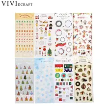 Feliz Natal Adesivo Papelaria Adesivos Série Bonito Dos Desenhos Animados DIY Adesivo Decoração de Natal Guirlanda Árvore Animais Adesivos