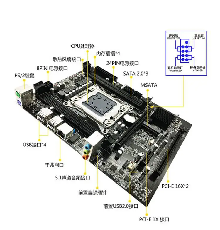 X79S PC материнская плата LGA 2011 DDR3 M-ATX материнская плата
