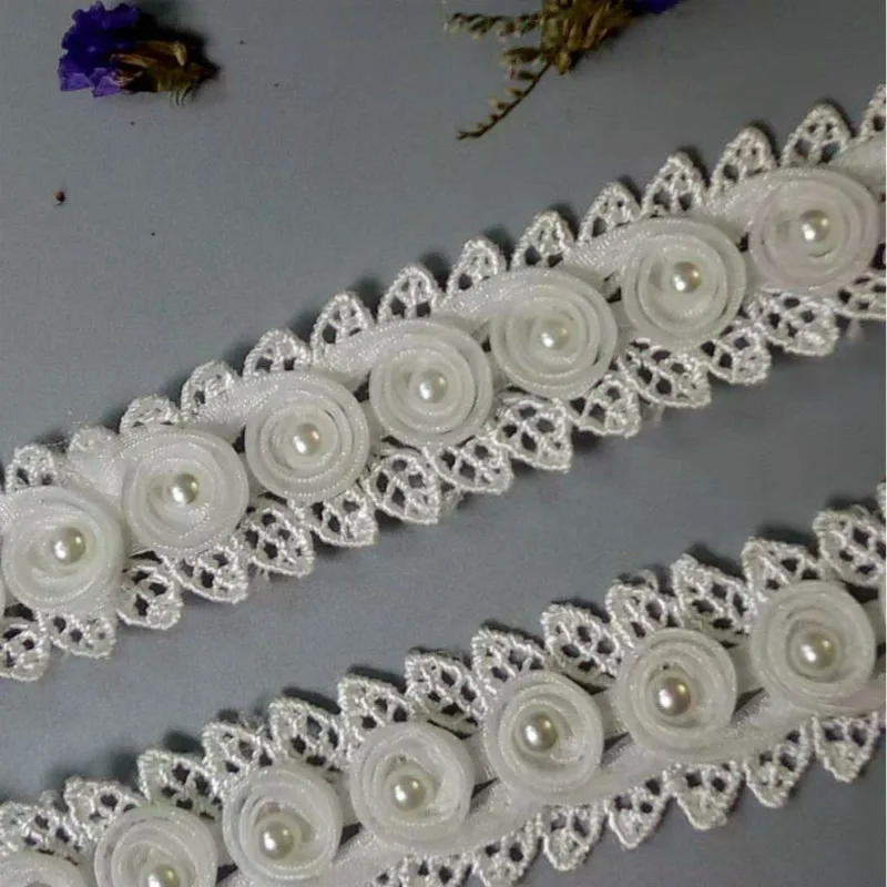 

1 yard Soluble Ivory Diamond Flower Floral Embroidered Lace Trim Applique Fabric Lace Ribbon Sewing Craft For Costume Hat 2018