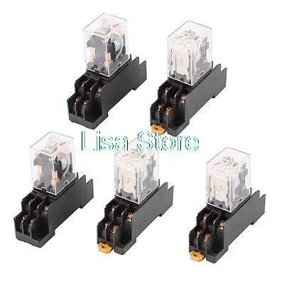 

AC 110/120 в катушка красный индикатор лампа DPDT 8 контактов реле питания 5 шт + Гнездо базы