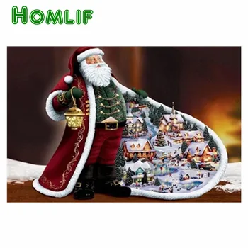 

Diamond Painting 5D DIY Full Father Christmas Diamond Embroidery Cross Stitch Needlework Round Rhinestone Room Decoration Gift