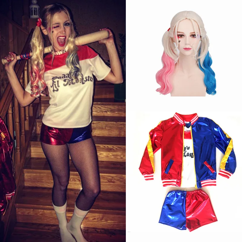 Adult Women Suicide Squad Harley Quinn Costume Ladies Party Dress Purim Halloween Joker Costumes