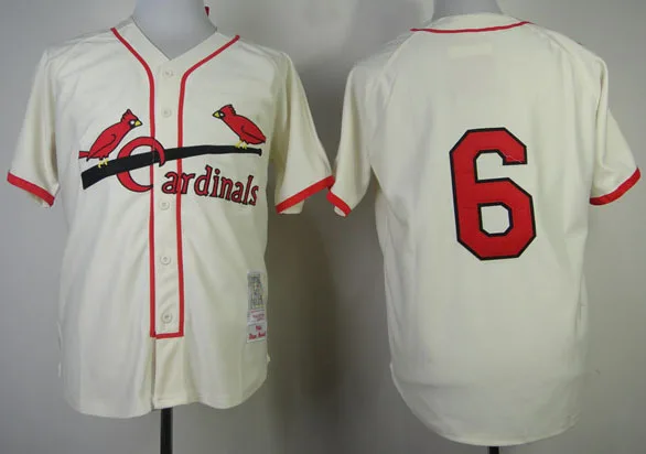 Mens St.Louis Cardinals Authentic 1944 Stan Musial Cream Home Throwback Baseball Jersey