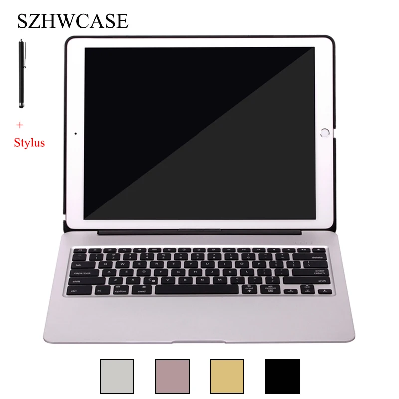 For iPad Pro 12.9 Wireless Bluetooth Keyboard Case For iPad Pro 12.9 Funda Colorful backlight Aluminum Alloy Stand Cover+Stylus
