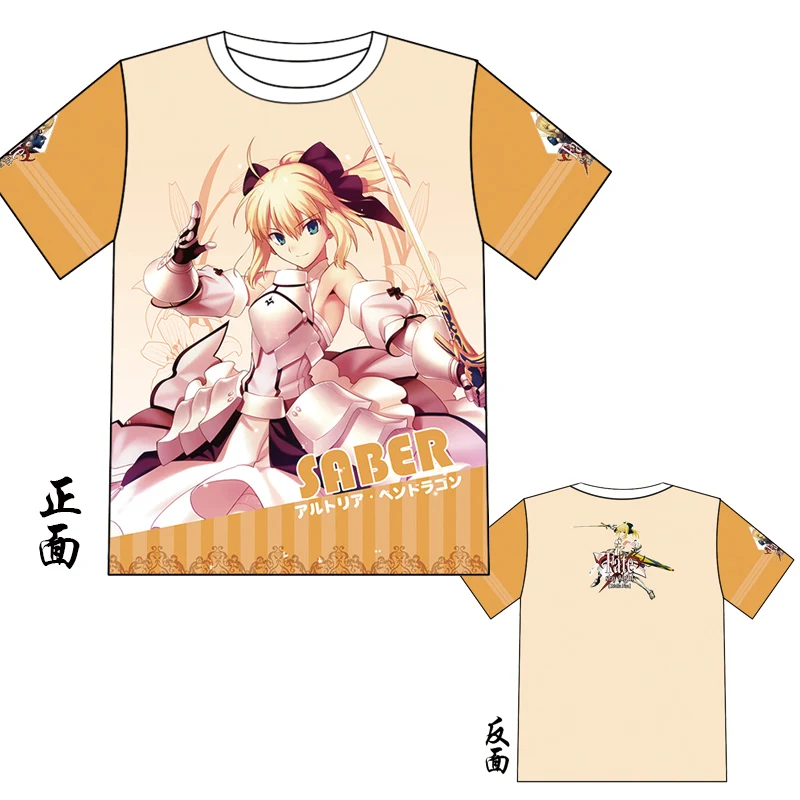 Fate аниме футболка Мужская и Женская Новая мода хип хоп футболки Повседневная