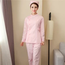 Одежда для медсестер костюм с короткими рукавами с длинными рукавами сплошной цвет зима и лето аптека рабочая одежда красота одежда