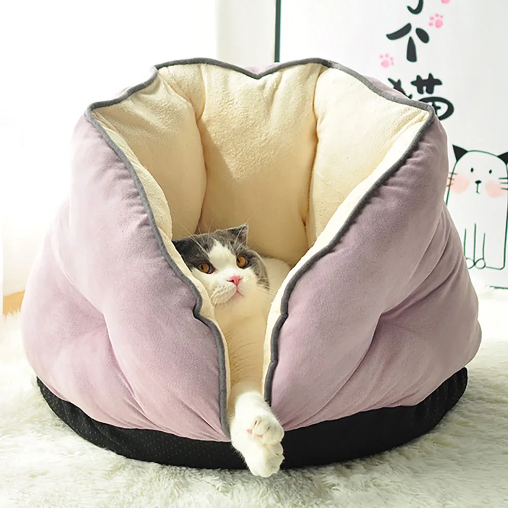 

Soft Cat House Warm Cave Bed For Cats Small Dog Windproof Sleeping Bag Kitten Puppy Cushion Pet Home Mat For Autumn Winter