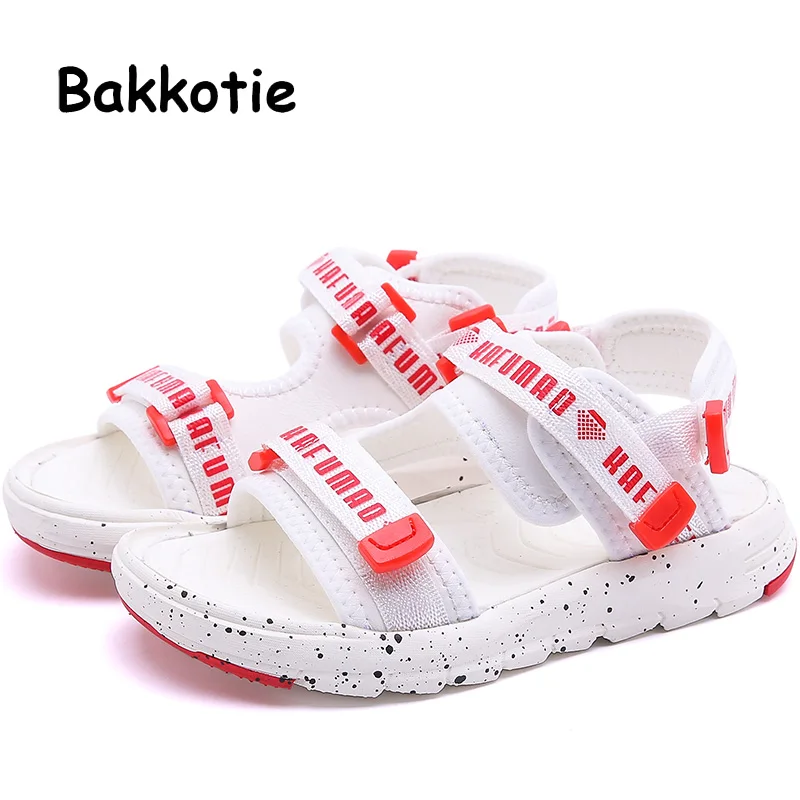

Bakkotie 2019 Summer Baby Boys Fashion Pu Beach Sandals Kids Black Soft Sandals New Children Breathable Casual Dress Shoes