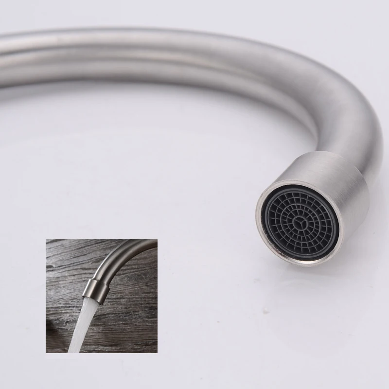 Online Edelstahl Bad Wasserhahn 360 Grad Drehung Becken Waschbecken Tippen Deck Montiert Swivel Wasserhahn Einzigen Handgriff Kalten Wasser Wasserhahn