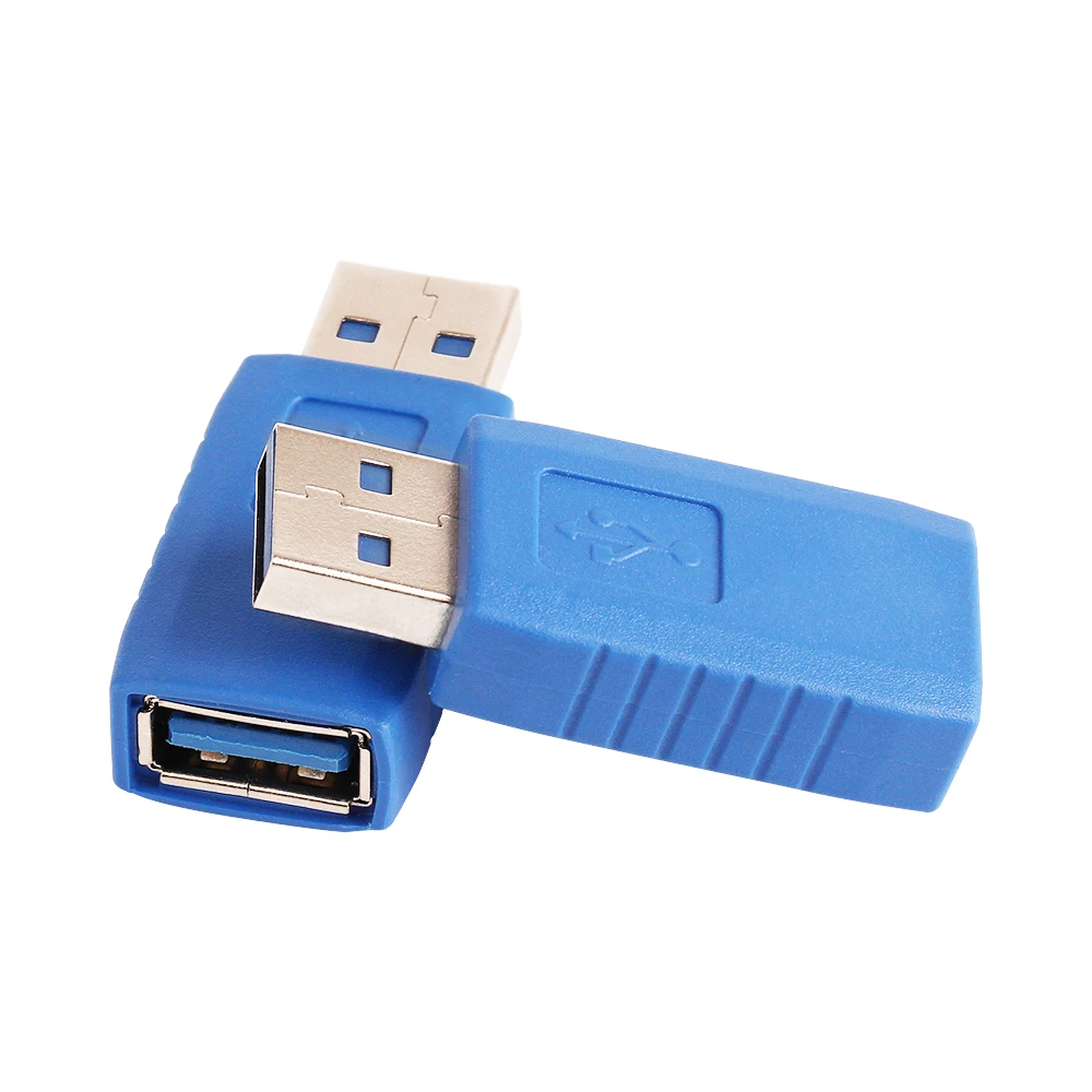 Синий USB 3,0 штекер-Женский адаптер Позолоченный разъем конвертер 200 шт