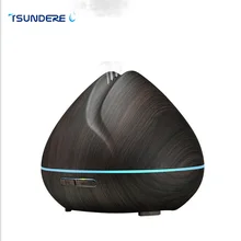 TSUNDERE L 400ML Air Humidifier Ultrasonic Aroma Essential Oil Diffuser Cool Mist Maker Aromatherapy with Wood Grain for Home