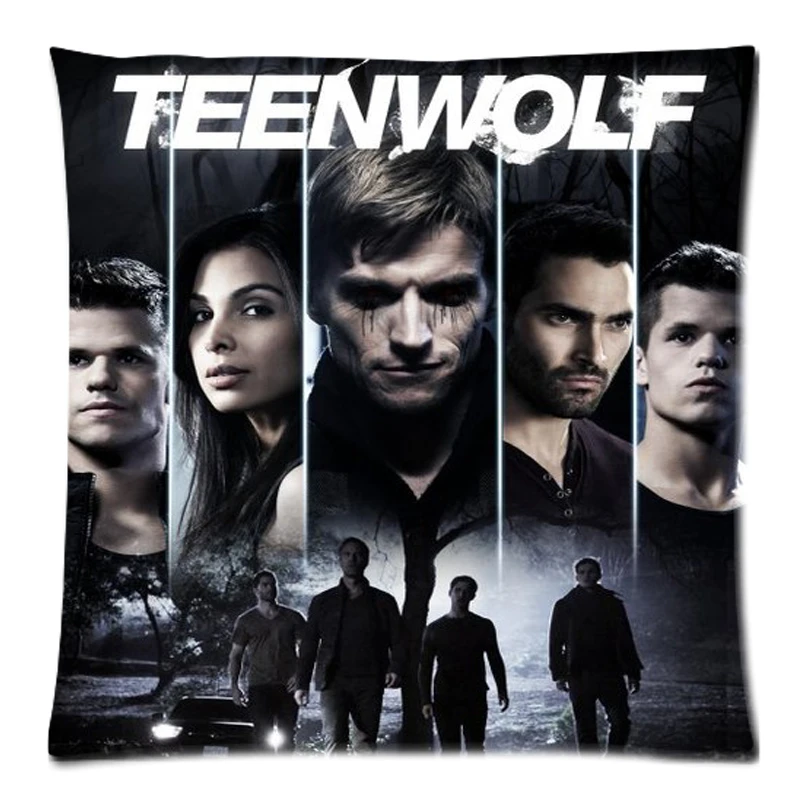 

45*45cm Personalized Teen Wolf Two Side Polyester Peach Skin Cushion Cover Throw Pillow Case Free Shipping