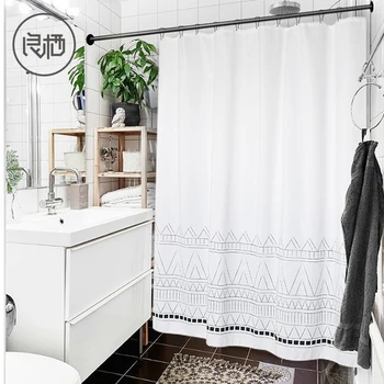 

LIANG QI Thicken Ethnic tassel Shower Curtain Bathroom tools partition Waterproof High quality Hanging curtain Home Decoration