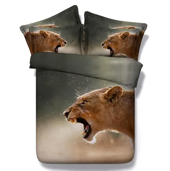 

3D Animal comforter bedding set Lion queen size super king twin full quilt duvet cover bed sheet linen double bedspreads
