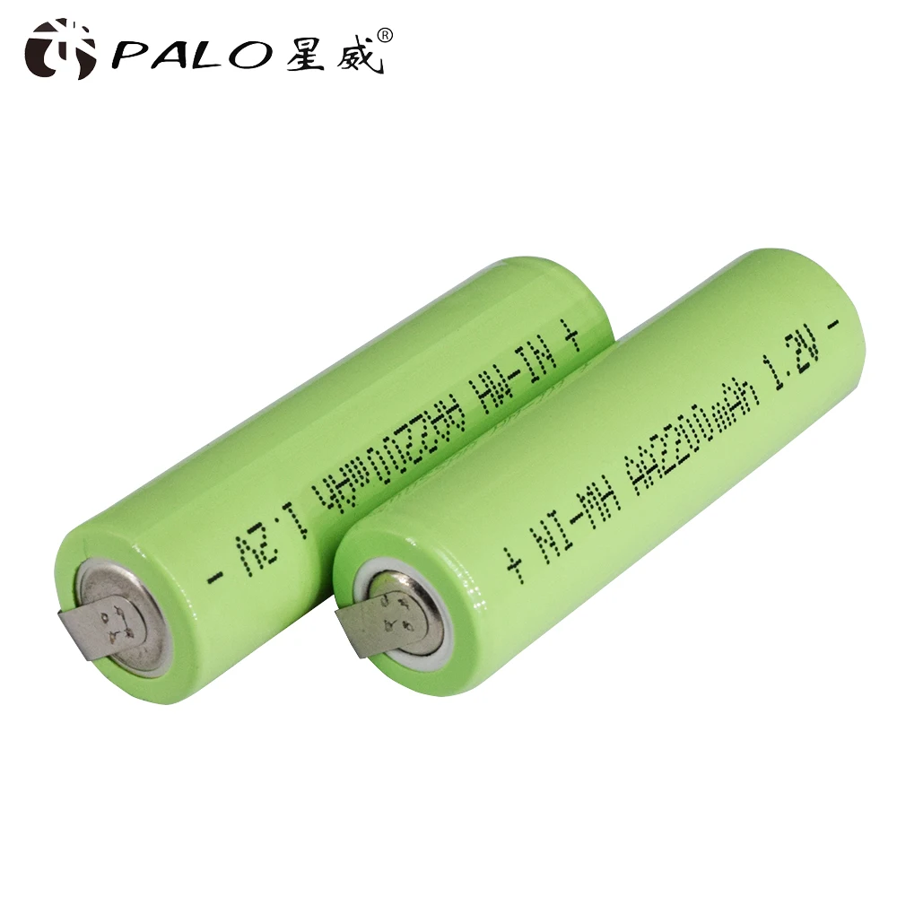 Ni-mh 1,2 V AA перезаряжаемая батарея 2200mAh nimh cell Green shell со сварочными вкладками для Электробритва Philips, зубной щетки