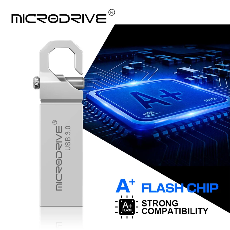 MicroDrive USB флеш-накопитель 128 GB 64 GB USB 3,0 Металл Флеш накопитель 32 Гб флешки 16 GB 8 GB USB stick подарок cle usb flash-логотип