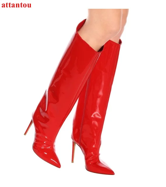 knee high boots thin heel