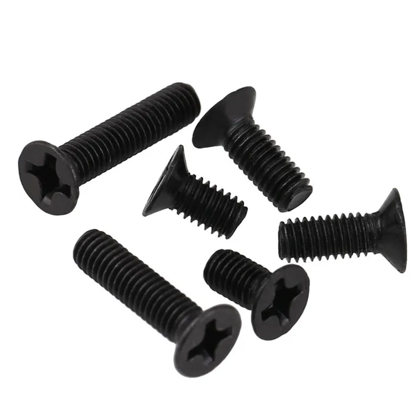 100Pcs M2 M2.5 M3 Black countersunk head small screw flat head mechanical small screwin Screws