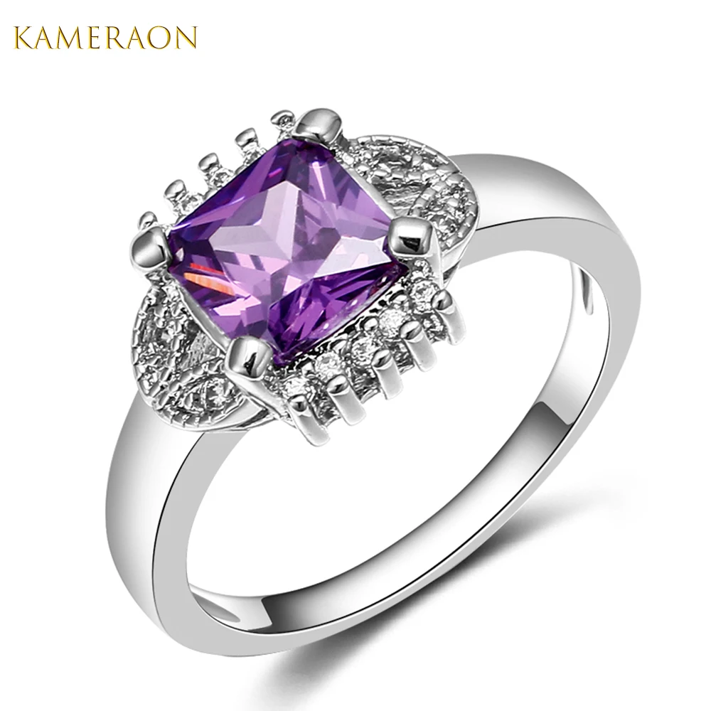 

KAMERAON Fashion Jewelry Zirconia Ring Women Love Finger Anel Mood Wedding Delicate Rings Engagement Promise Wedding