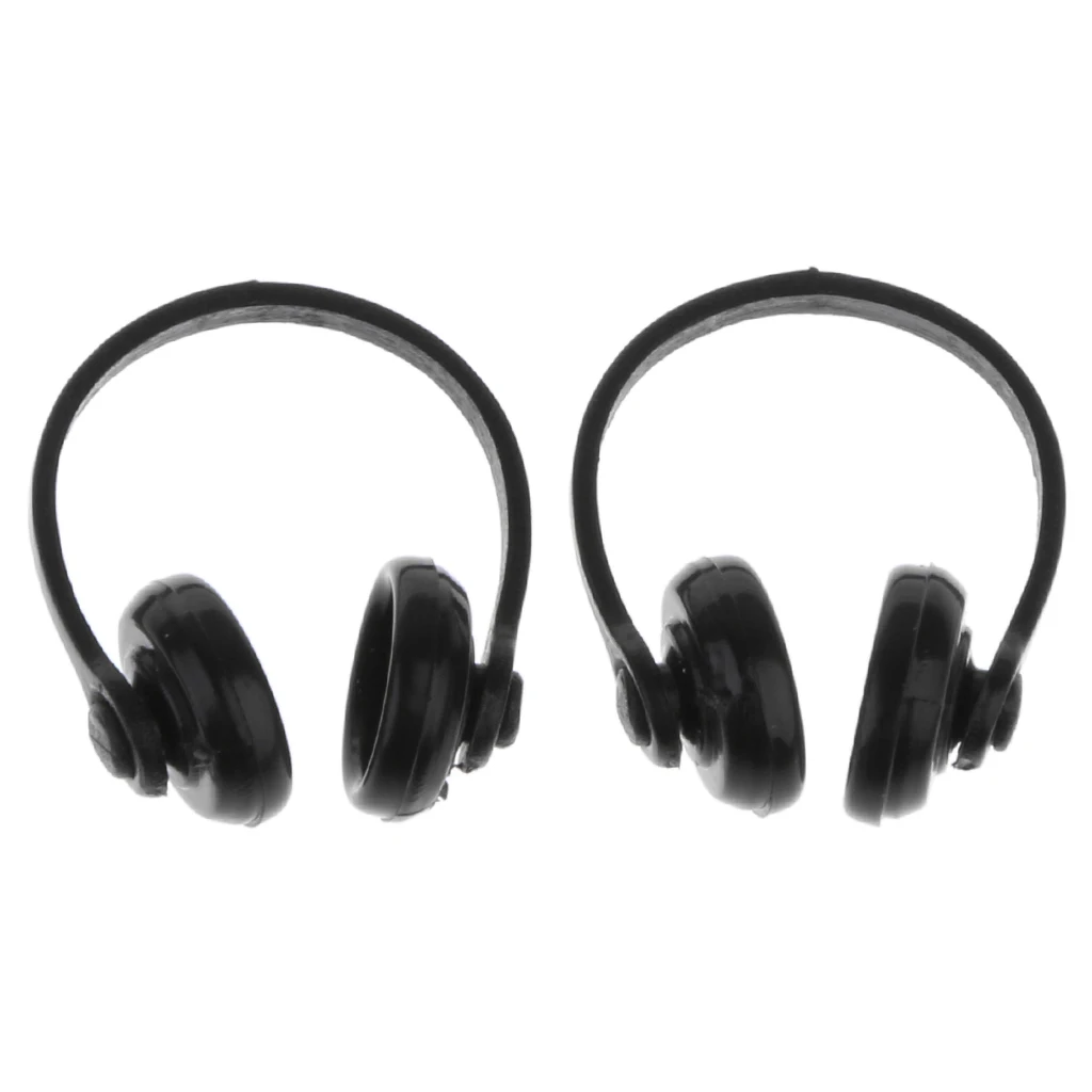 2 Pieces Plastic Wireless Earphone Headphone model  for 1/12 Dollhouse   accessories Miniatures decor kit 