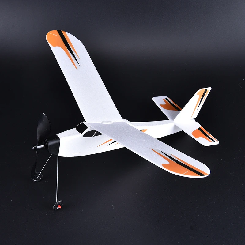 

3D Foam Elastic Powered Glider Rubber Band Plane Flying Model Aircraft Kids DIY Toy