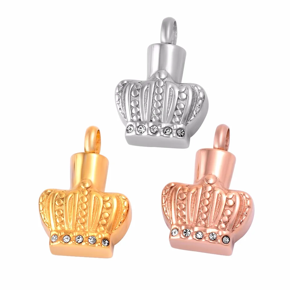 IJD9632 Imperial Crown Shape Stainless Steel Cremation Jewelry For
