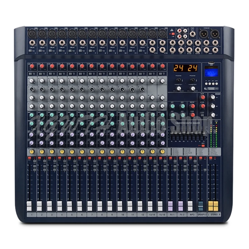 

DJ Mixer 16-channel With Bluetooth Usb Reverb Dual Digital Effects Balanced Wedding Conference Performance