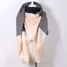 Wholesale 2017 woman s new Winter Scarf Oversize Square Plaid Shawl Acrylic Warm Blanket Scarf free