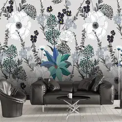 3D обои Европейский стиль ручная роспись тропические растения и листья цветы фон стены Профессионально Производство Фреска фото стена