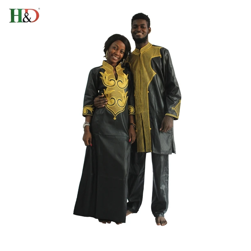 H & D Dashiki африканская пара платьев одежда для мужчин и женщин друзей свадьбы Bazin