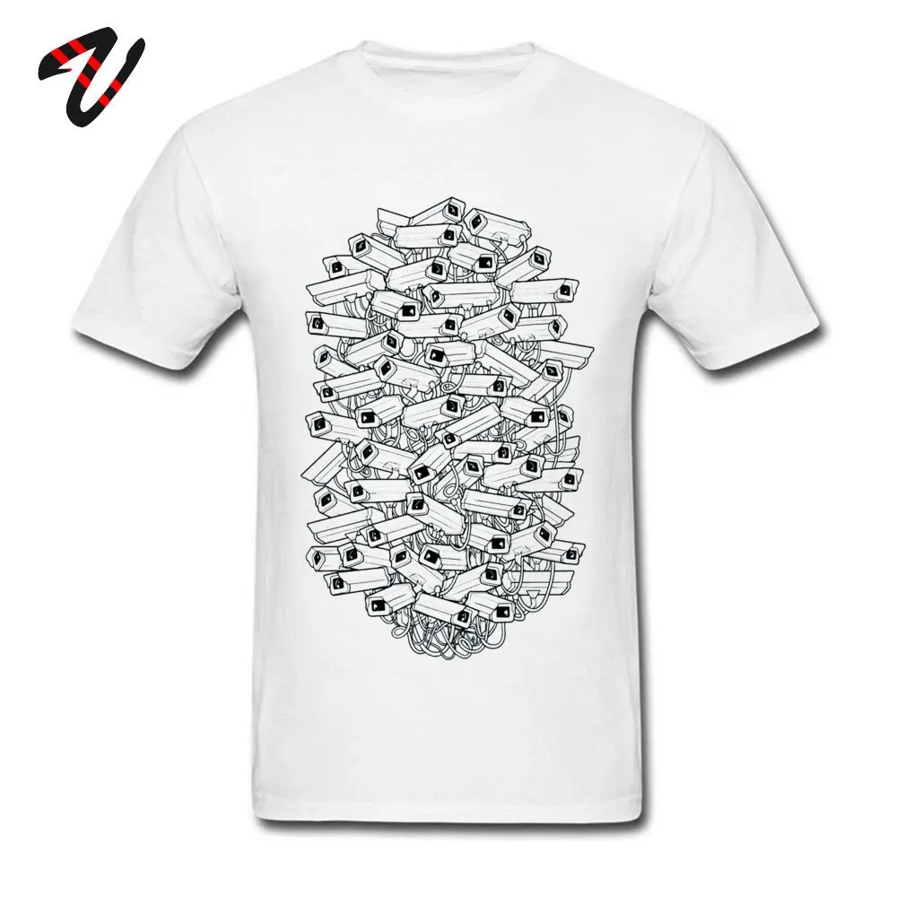 Surveillance Frenzy Rife Summer Tops Tees Crewneck Summer Autumn Pure Cotton Short Sleeve T Shirts for Men Design T-shirts Surveillance Frenzy 12318 white