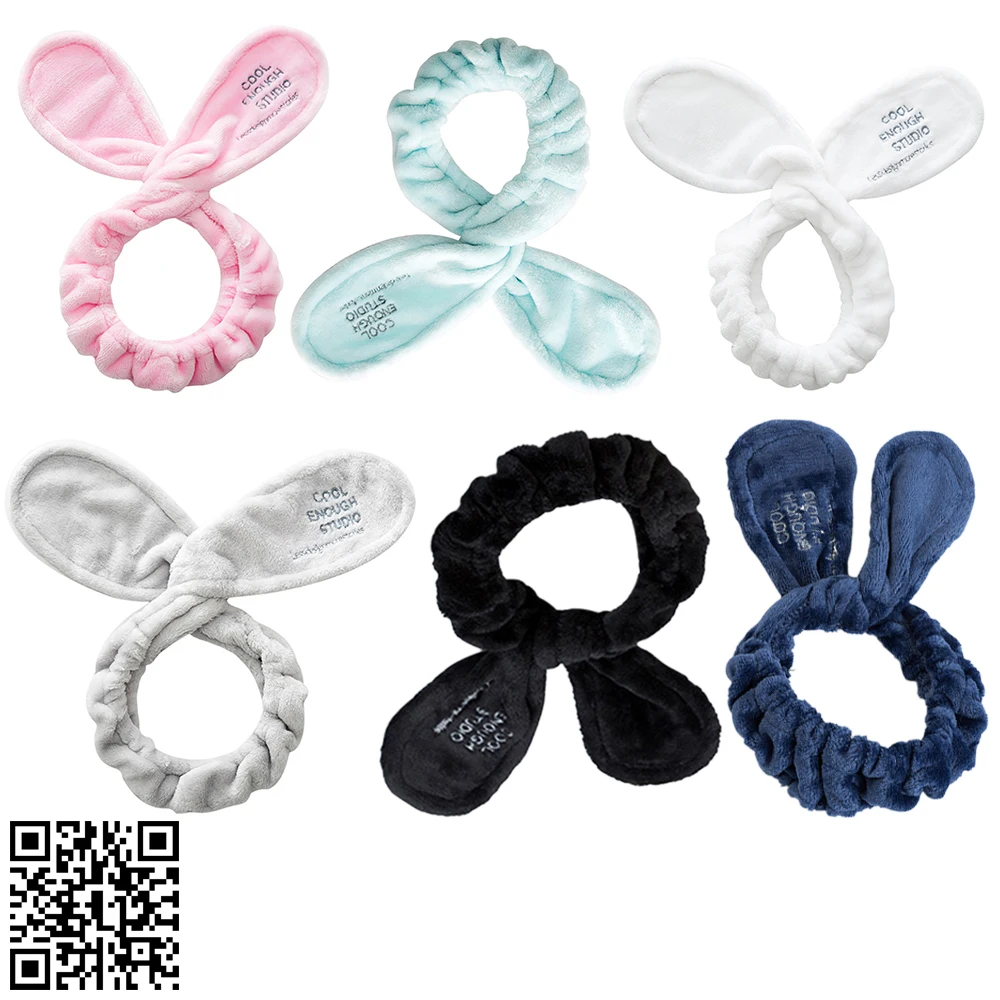

6pcs Velvet Elastic Bunny Ears - Spa Wash Face Makeup Facial Rabbit Ears Headbands Christmas Hairbands Hair Accessories Headwear