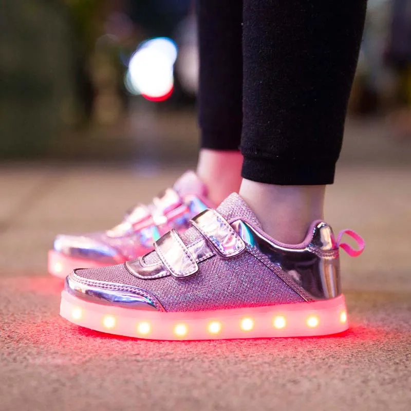 Fashion-Bright-Solid-USB-Led-Light-Up-Kid-Shoes-Breathable-Hook-Loop-Children-Charging-Luminous-Sneakers-For-Girl-And-Boy-25-37-2