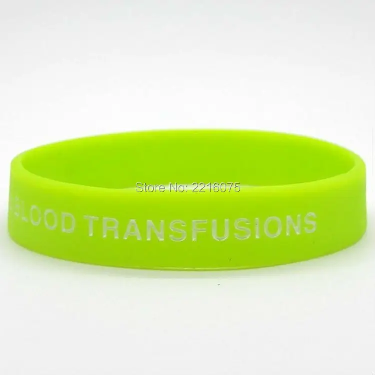 JW.org No Blood Medical Alert Flexible Silicone Wristband green