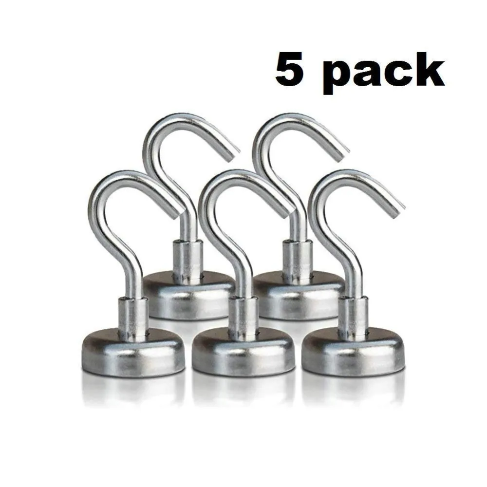 5pcs Magnet Hook Door Organizer Diameter 20mm Magnetic Pots Coat Strong for Home Balcony Garden Key Hanger Hold Up to 20lbs |